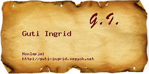 Guti Ingrid névjegykártya
